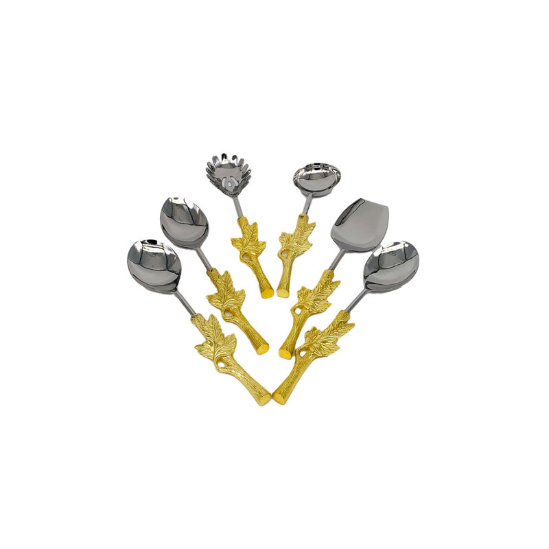 Blanken 6 Piece Stainless Steel Hostess Set, Gold