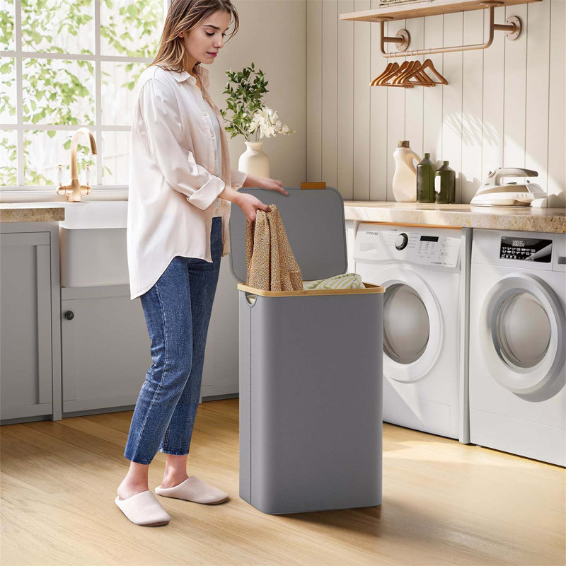 Bhargava Laundry Hamper with Handles, 70 x 42 x 32, Grey