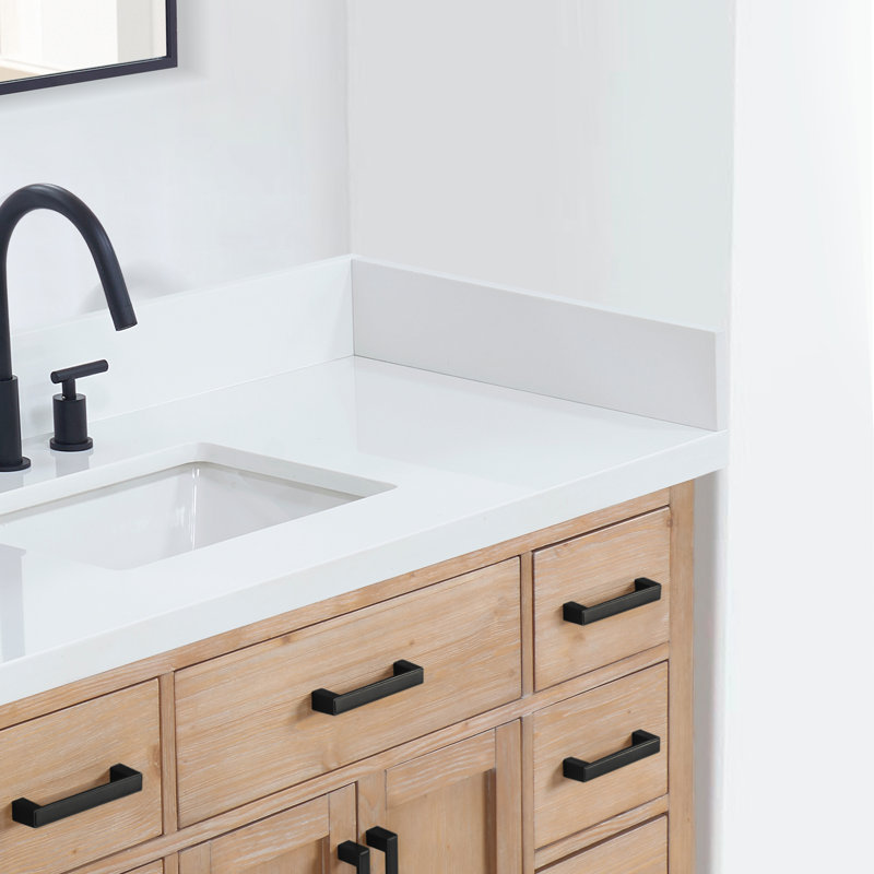 Meuble-lavabo en pierre d'ingénierie blanc neige Altair
