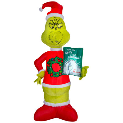 Airblown Christmas Light-Mixed Media Fuzzy Plush-Grinch