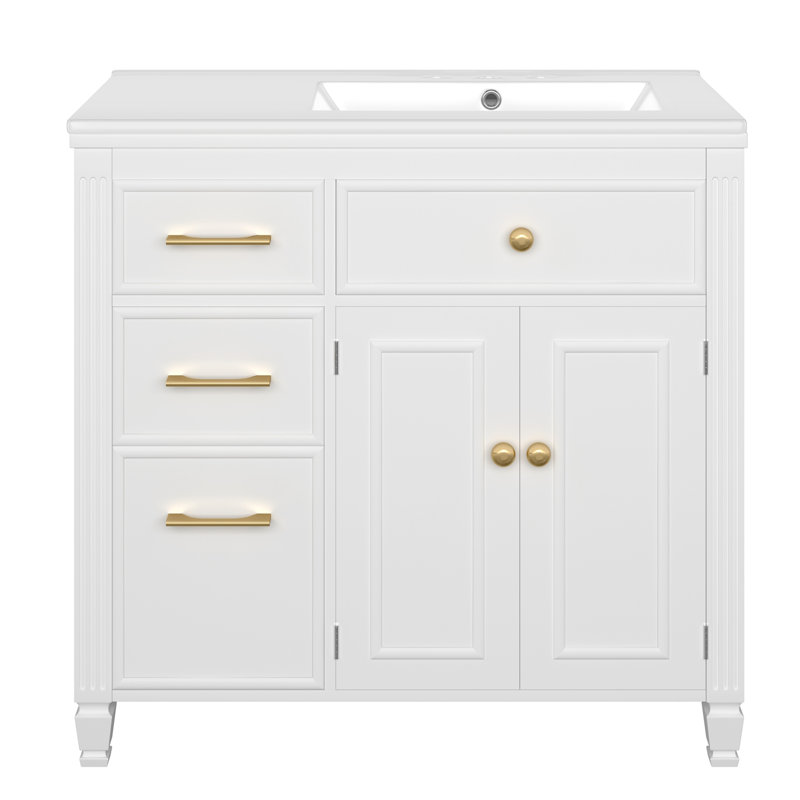 Meuble-lavabo 36 po avec lavabo, Blanc