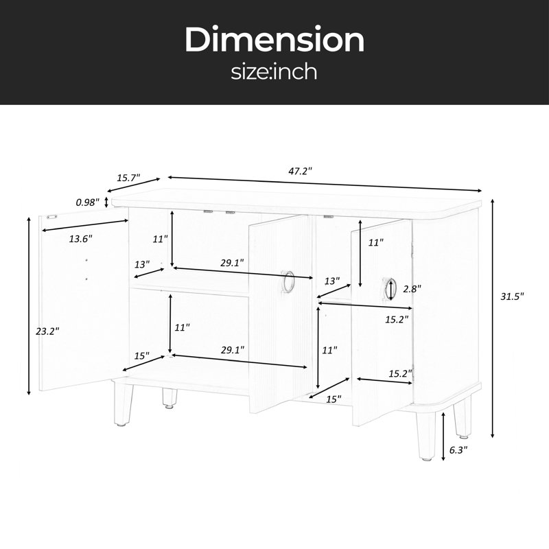 Rik 47.2'' Sideboard, White