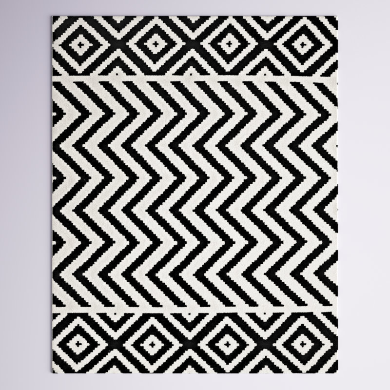 Ailani Geometric Chevron / Diamond Area Rug, Rectangle 8' x 10'