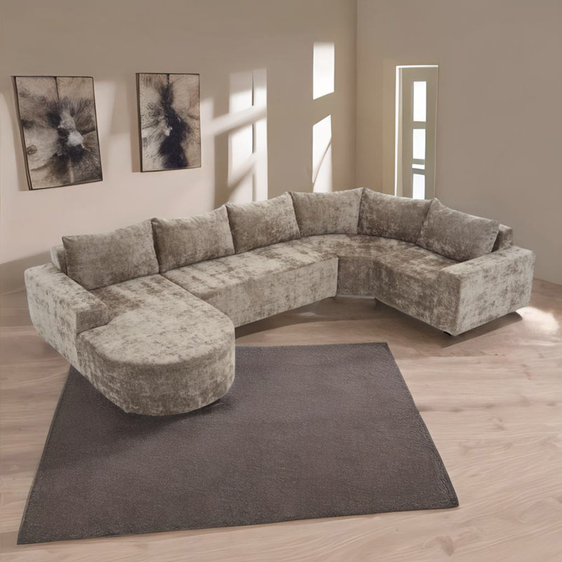 141.7" Oversized Modular Sofa, Brown