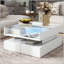 Table basse à plateau relevable avec éclairage DEL et plateau en verre trempé-2028502075