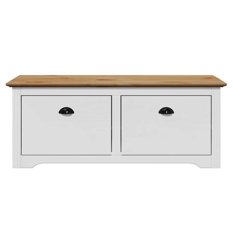 Hallway Bench BODO 114X40x45 Cm, White/Brown