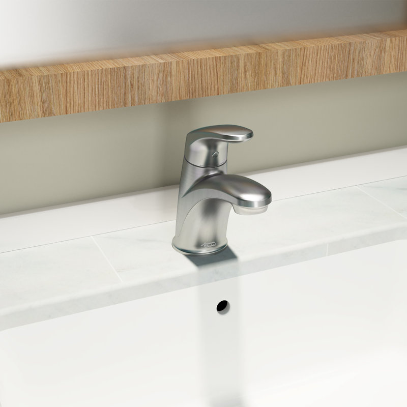 Robinet pour salle de bain à un trou avec ensemble de drain Colony Pro, Avec bonde en métal, Nickel satiné