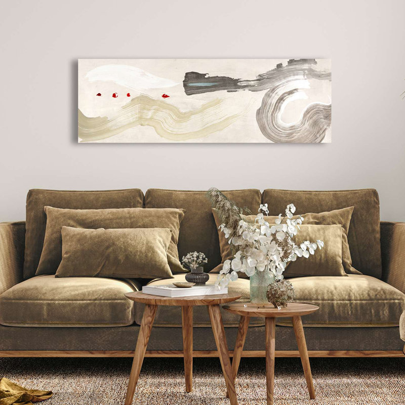 4IH6400 Vibrating Waves by Haru Ikeda - Wrapped Canvas Painting, 40cm H x 120cm W x 4cm D