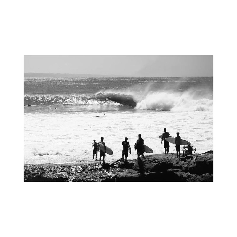 Silhouette Of Surfers Standing On The Beach, Australia by Panoramic Images - Wrapped Canvas Print, 30.48 cm H x 45.72 cm W