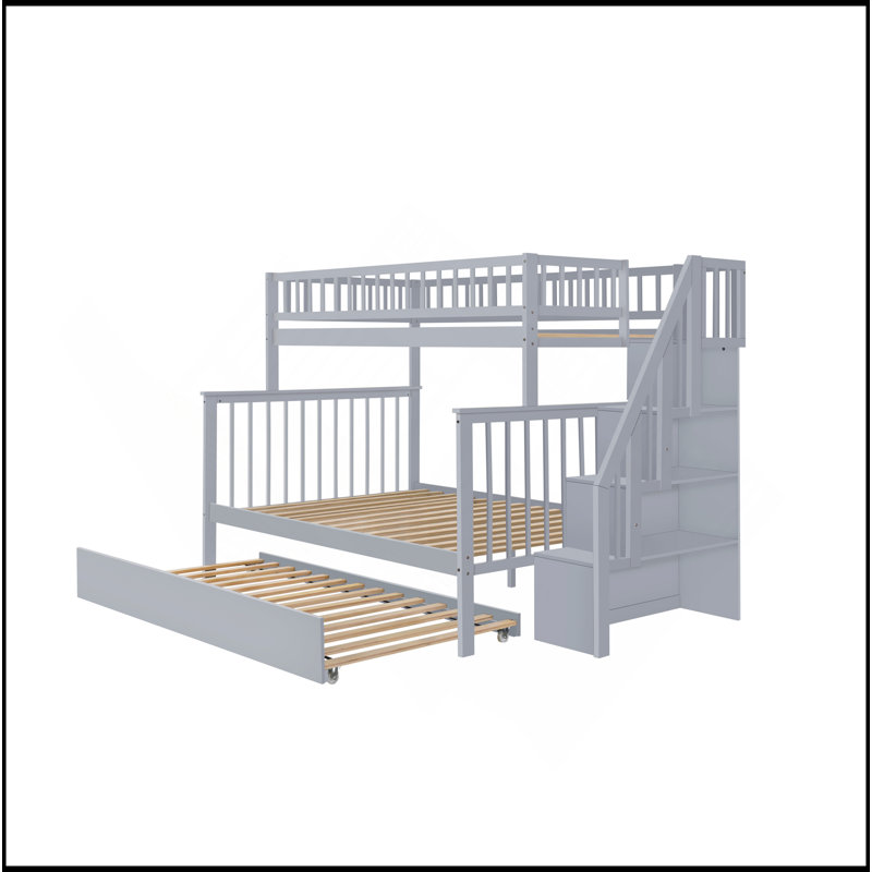 Base de lit plateforme confortable avec tête de lit capitonnée et support solide, Grand lit, Gris