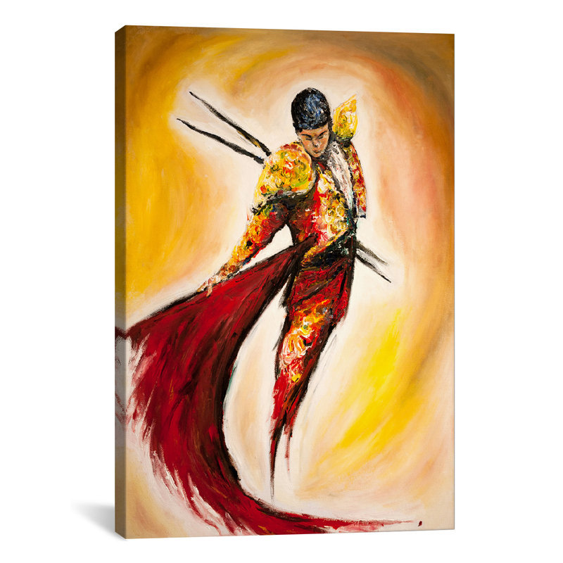 'Matador' by Marc Allante  Painting Print on Wrapped Canvas, No Mat, Wrapped Canvas, 18" H x 12" W x 0.75" D