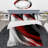 Red Black Infinite Ripples I - Abstract Modern Waves Duvet Cover Set - Microfiber Polyester-1898744954