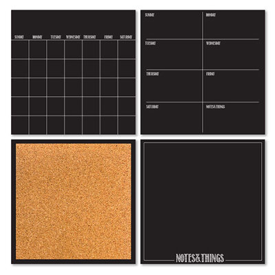 Ensemble d'adhésif décoratif tableau noir 4 pièces Dry Erase