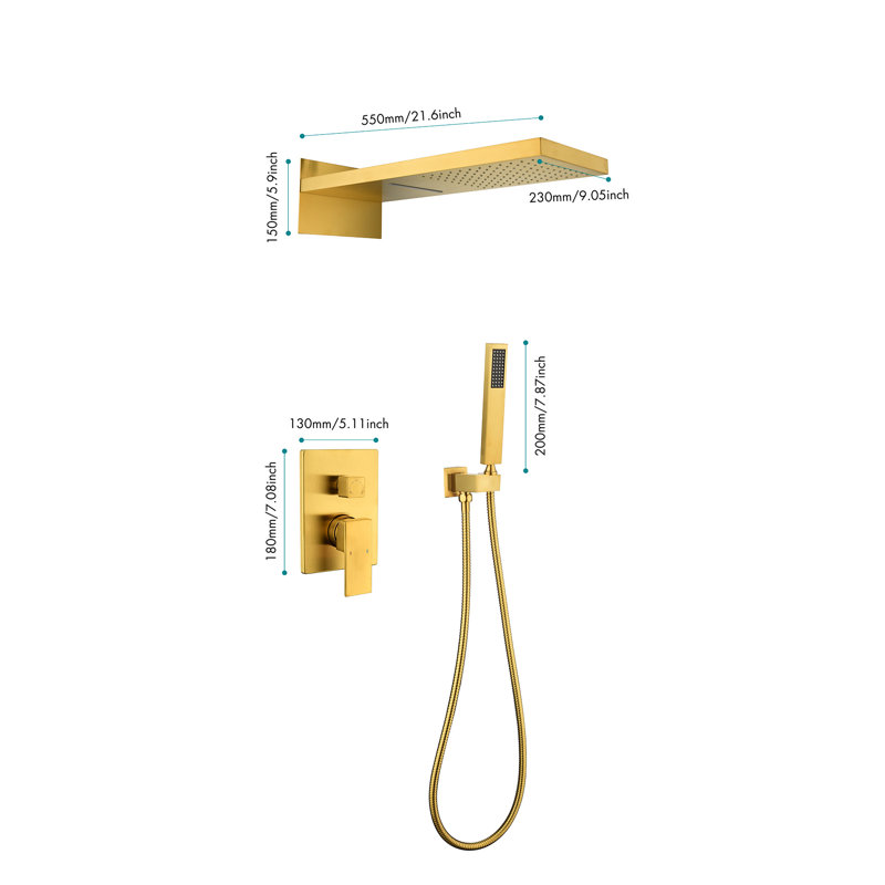 Système de douche complet avec valve brute