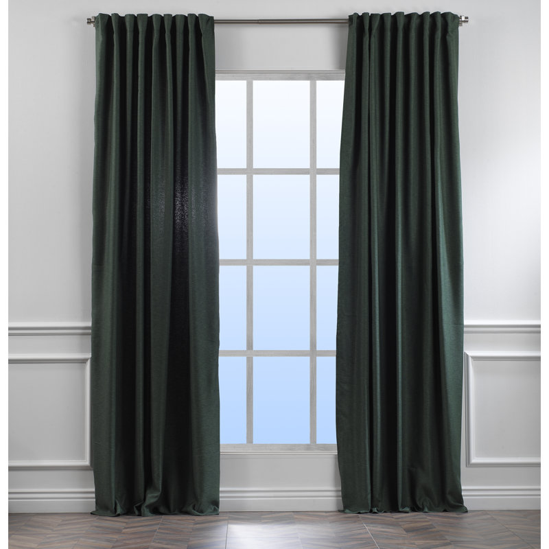 Decorative Room Darkening Curtain Panels, Duck Green, 52'' W x 120'' L