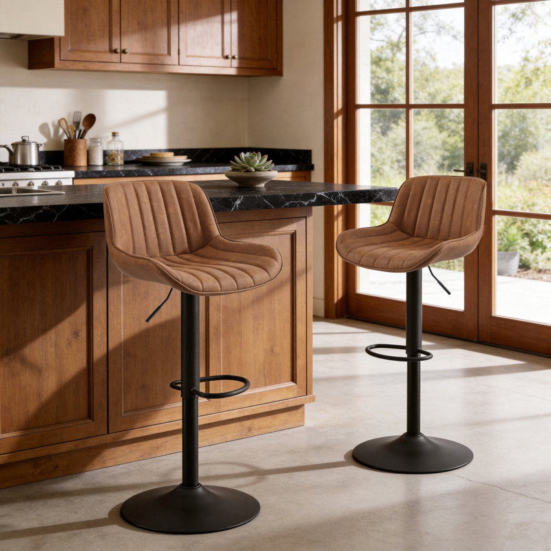Tabouret de bar et de comptoir Almeida, Brun