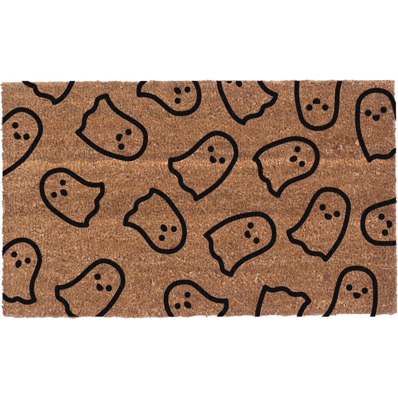Dimitrious Non-Slip Halloween Outdoor Doormat, 18" W x 30" L, Brown/Black