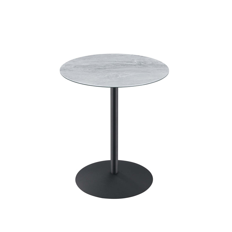 Benis Glass Top End Table, Black, Gray
