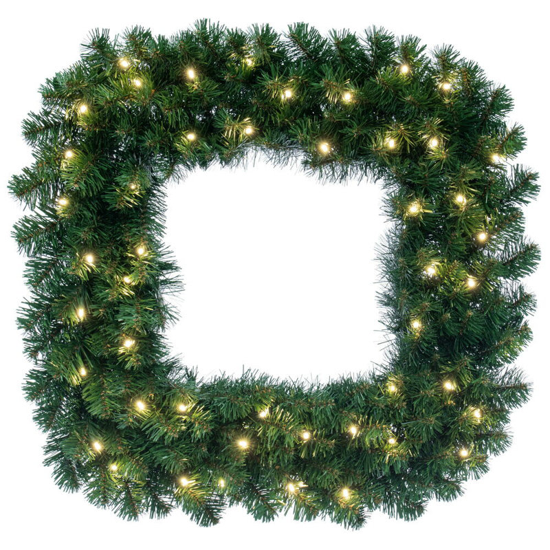 Couronne de Noël artificielle Grand Teton Square, H 30 po x l 30 po x P 3 po, Oui
