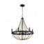 Luminaire suspendu en bois perlé noir Starry