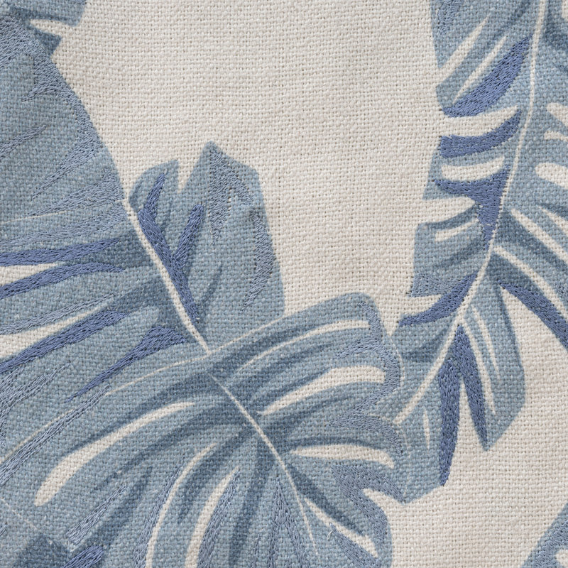 Housse de coussin en coton tissé à la main Flint, 20 po x 20 po, Bleu / Ivoire, Polyfill