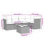  Ensemble de canapé de patio 6 pièces avec coussins en rotin de polyester noir