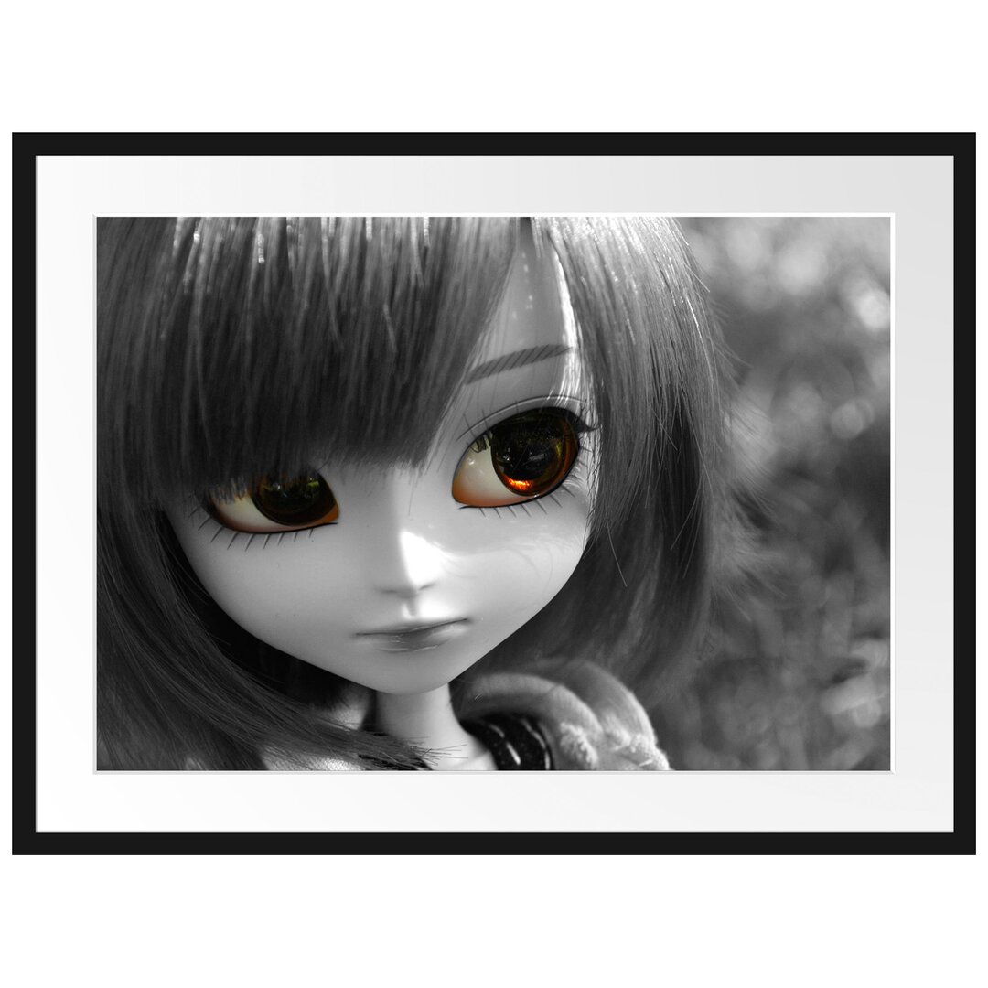 Gerahmtes Poster Pullip-Püppchen auf Sommerwiese