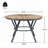 Round Dining Table with Black Metal Trestle Legs