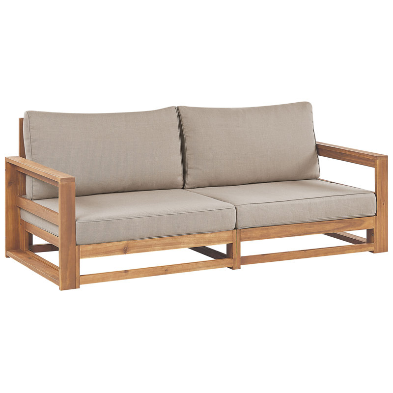 TIMOR 184cm Wide Rectangle Wood Patio Sofa with Cushions