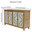 Armoire décorative avec 4 portes, buffet de ferme avec rangement, crédence moderne avec portes florales sculptées en bois pour le salon, la salle à manger, l'entrée, le couloir, la cuisine