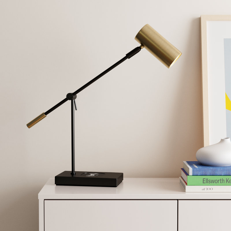 Flemings Adjustable Metal USB Desk Lamp, Black