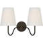 Lyndsie 11" Double Sconce with Linen Shades-1766116750