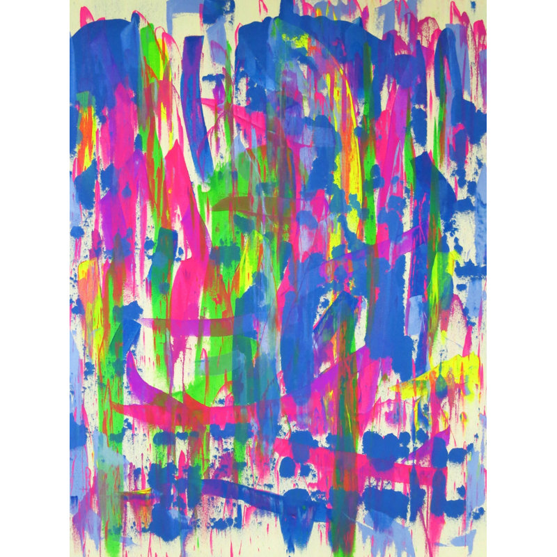 Coquelicots par Pol Ledent - Peinture, Papier avec cadre noir, H 30 po x l 24 po