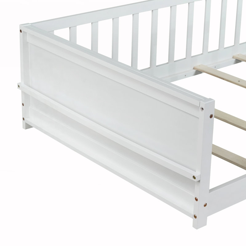 Lit plateforme simple au sol, Blanc
