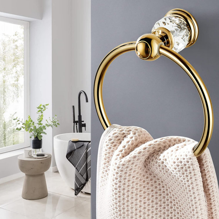 Ribbon & Reed Towel Ring - Antique Brass