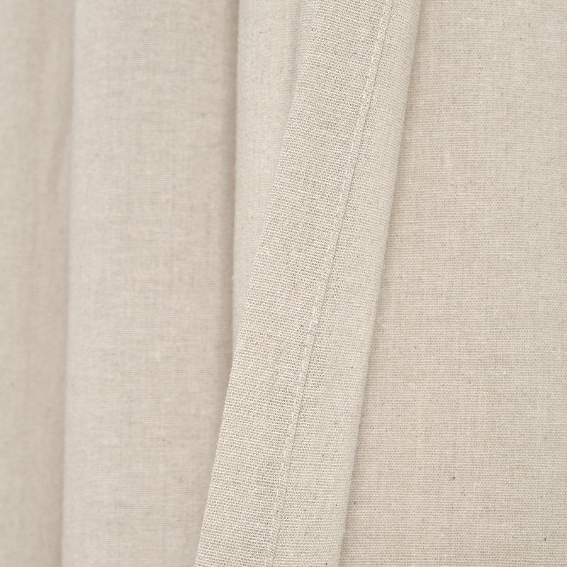 Cotton Blend Semi Sheer Curtain Pair, Dark Linen