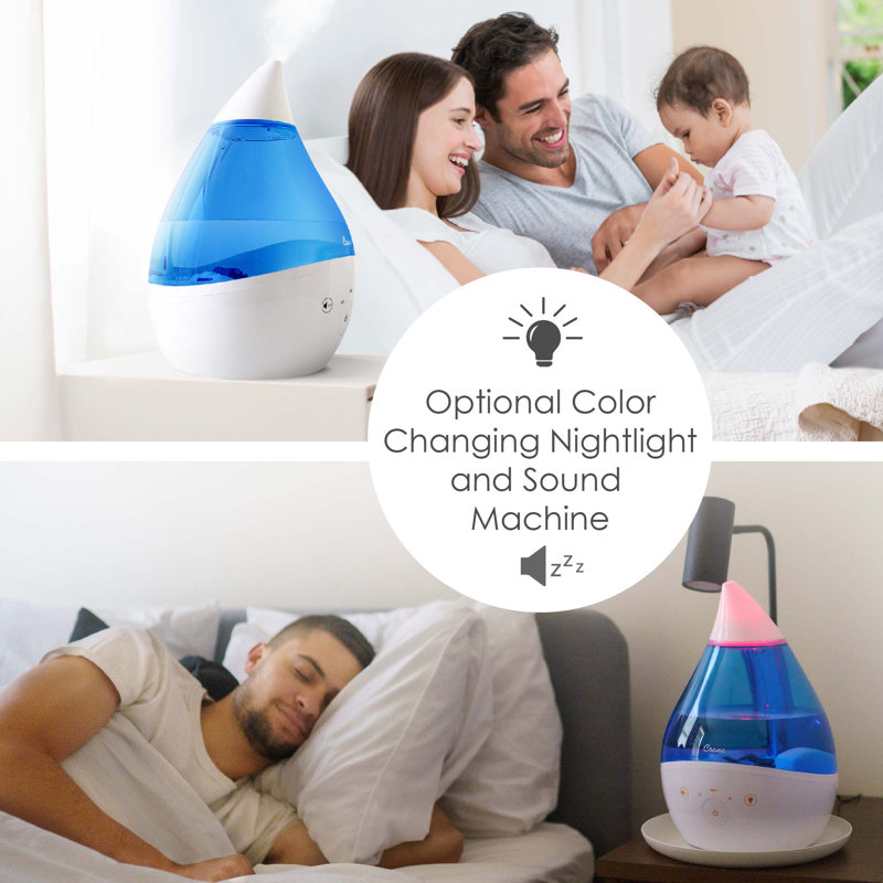 Blue and White Ultrasonic Cool Mist Humidifier with Sound Machine