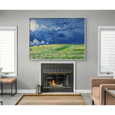 «Wheatfield Under Thunderclouds» par Vincent Van Gogh, impression de peinture à l'huile ciel clair, art mural ciel clair, paysage de Van Gogh, art encadré