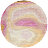 Abstract Area Rug in Yellow/Pink/Brown/White