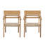 Chaises de salle à manger robustes pour patio, en osier de bois d'acacia, style rustique moderne pour l'extérieur