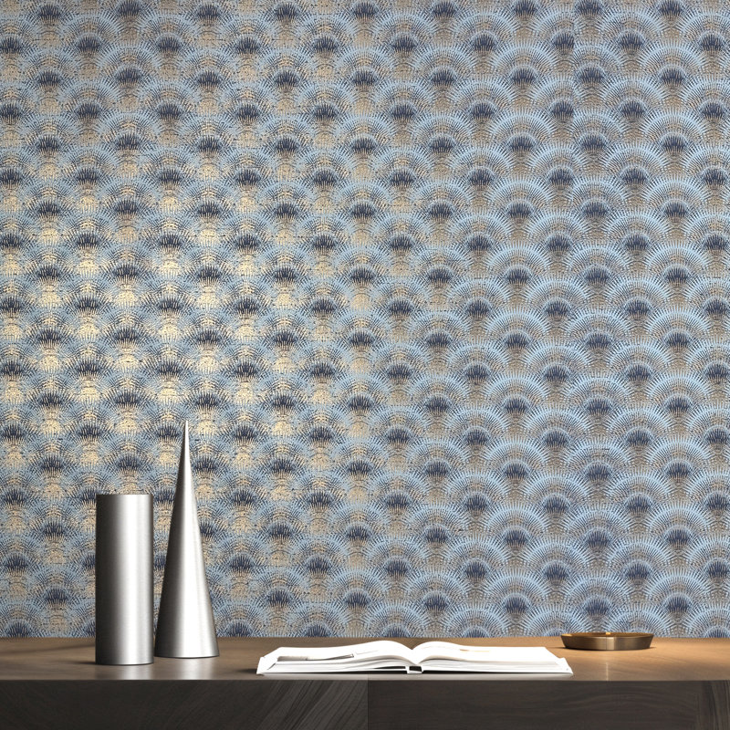 Slate Feather Abstract Roll, Blue