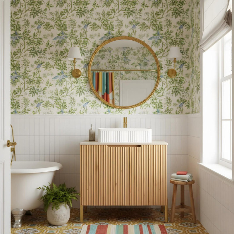 Armoire de rangement de salle de bain autoportante de 30 pouces avec 2 portes
