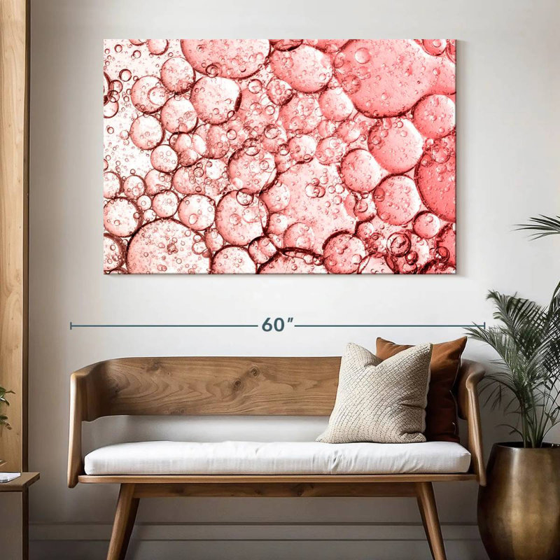 Kerner Pink Bubbles Abstract, 34" H x 51" W