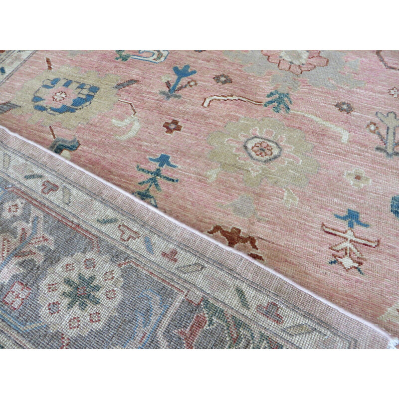 Tapis oriental turc coloré noué à la main 8 pi 1 po x 9 pi 9 po B117214E9C554FF9B857EE0D14152914