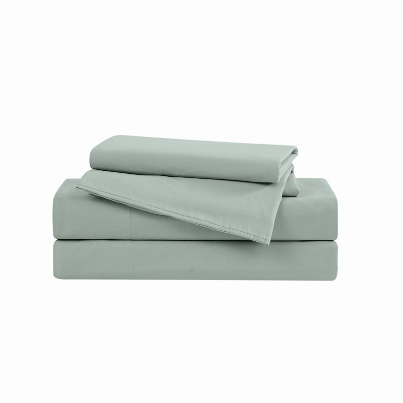 The Farmhouse by Rachel Ashwell Washed Cotton Sheet Set, Queen Sheet Set with 2 Pillowcases, Green