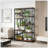 Geometric Design Display Shelf, Spacious Bookcase With Freestanding Industrial Charm For Modern Home Decor-543580475