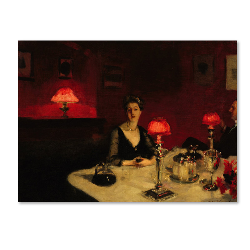 «A Dinner Table At Night» par John Singer Sargent, reproduction sur toile tendue, H 14 po x l 19 po