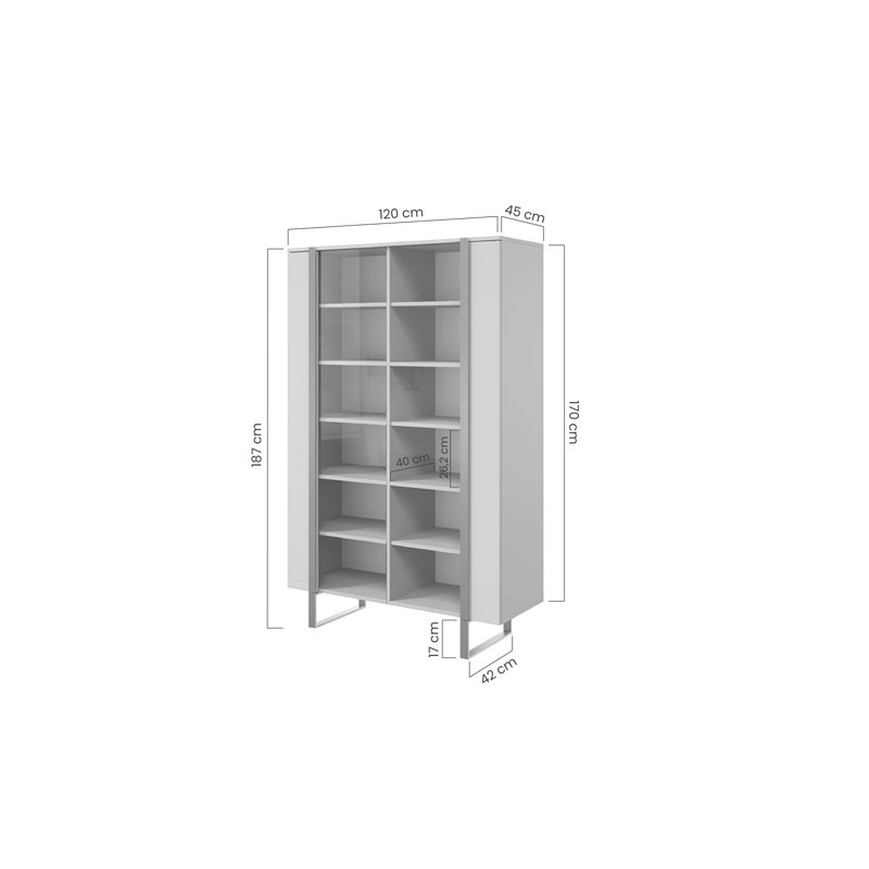 Aloisie Display Cabinet, Charocal/Black