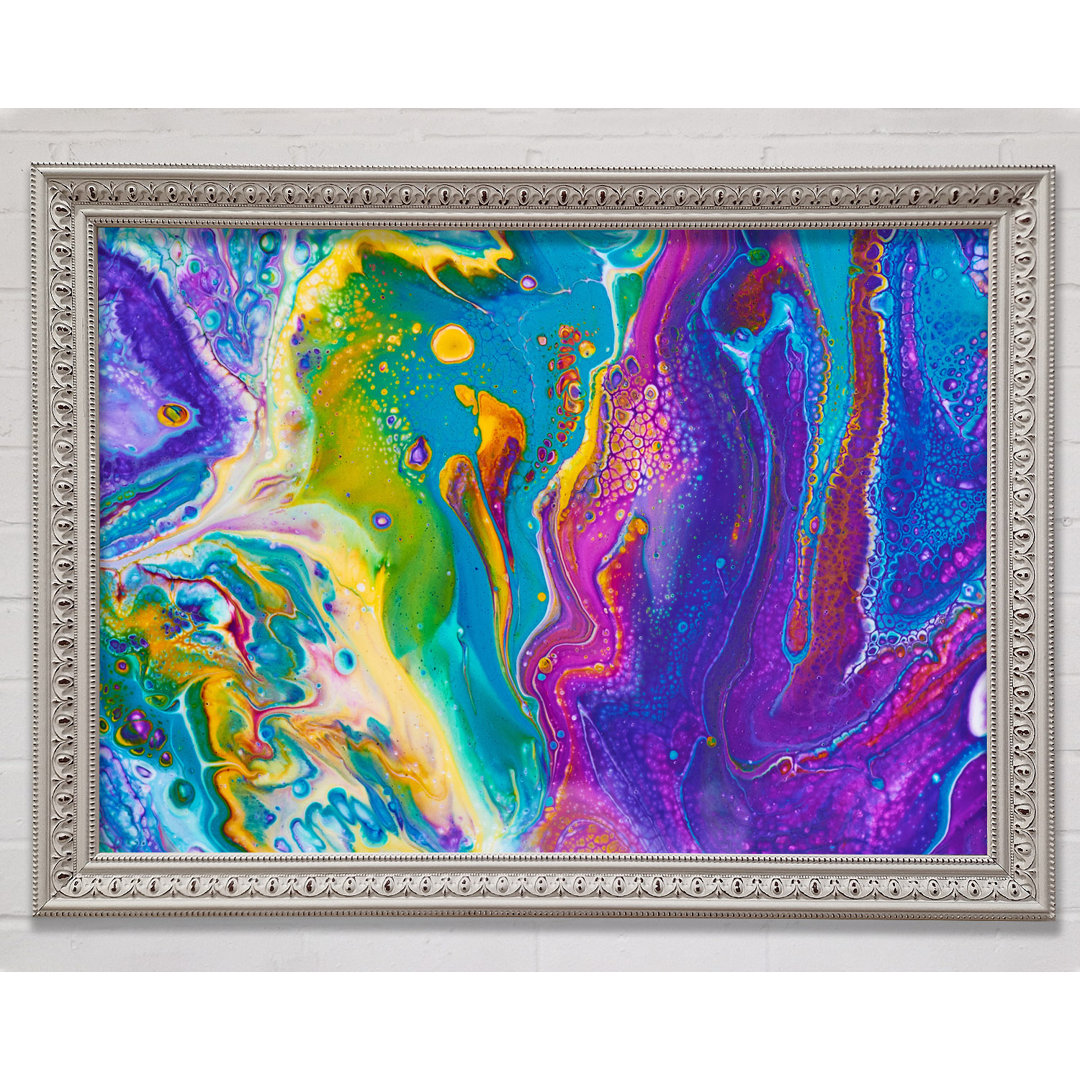 Multicoloured Swirls Of Oil - Einzelner Bilderrahmen Kunstdrucke