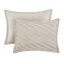 Édredon grand beige 7 pièces avec motif diagonal, rembourrage toutes saisons, jupe de lit de luxe de 15 po de hauteur